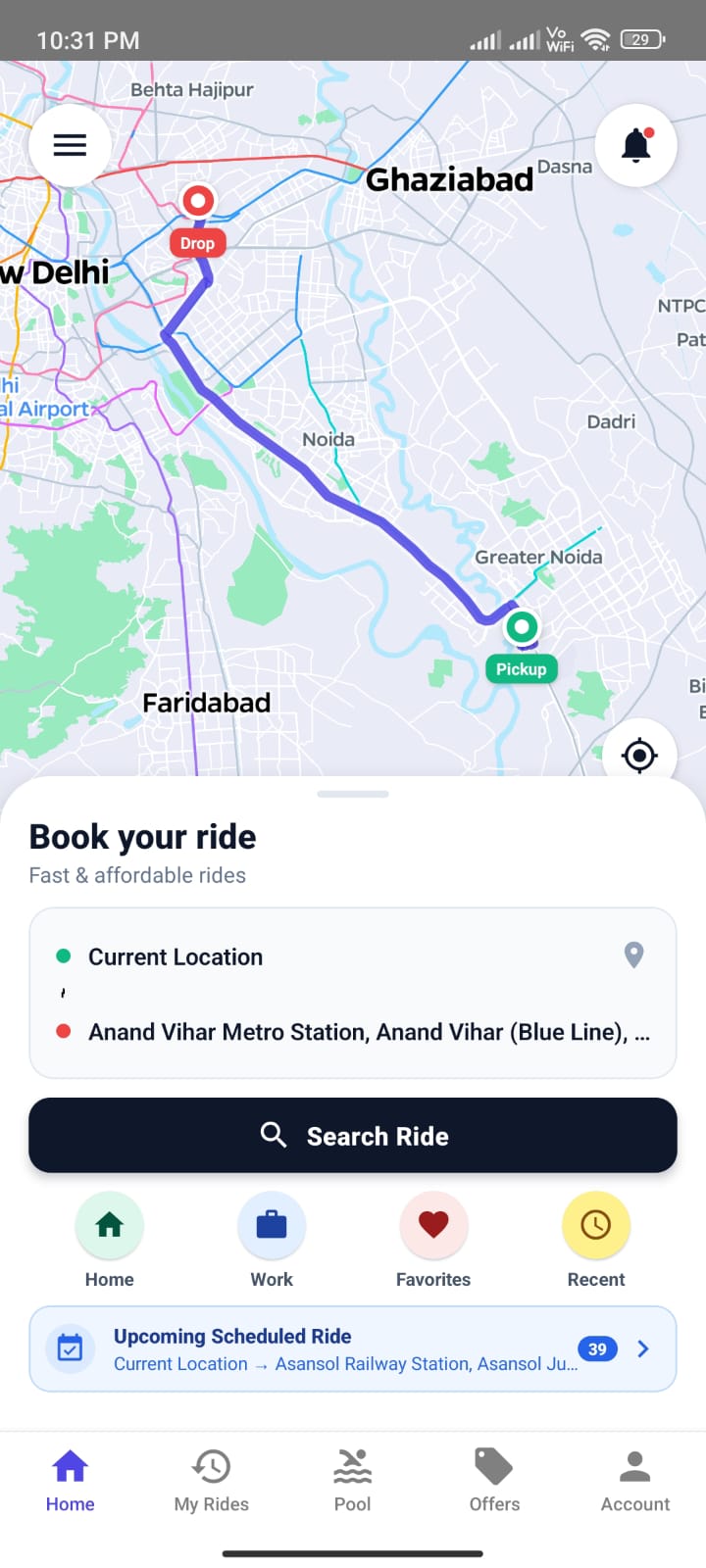 EasyRides - Ride Booking App
