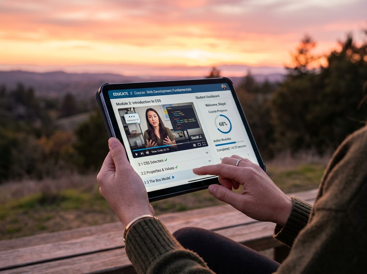 EdTech online learning tablet mockup